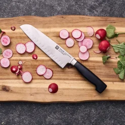 Zwilling 4-Star Santoku Knife with Granton Edge