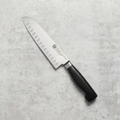 Zwilling 4-Star Santoku Knife with Granton Edge
