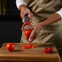 Zyliss Effortless 'Soft Skin' Serrated Swivel Y-Peeler (Black/Red)
