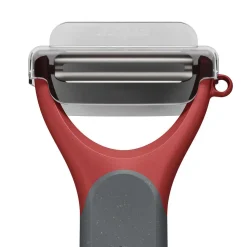 Zyliss Effortless 'Soft Skin' Serrated Swivel Y-Peeler (Black/Red)