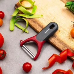 Zyliss Effortless 'Soft Skin' Serrated Swivel Y-Peeler (Black/Red)